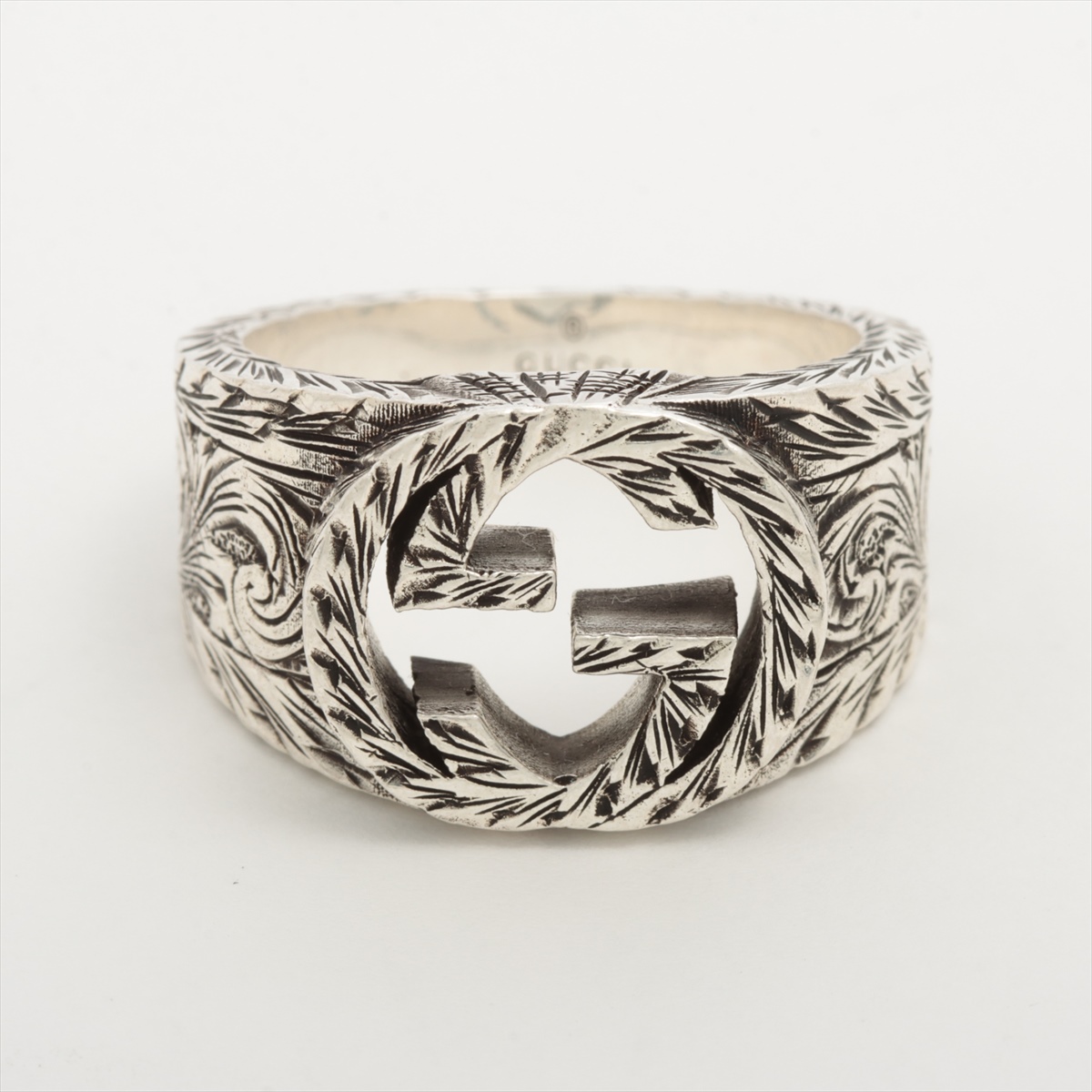 グッチ アラベスク インターロッキング ワイド リング 20号 925 3172