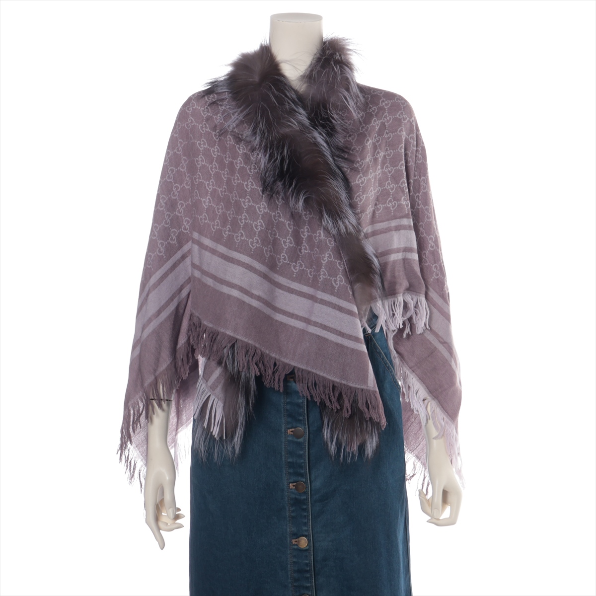 累積売上第１位【GUCCI★グッチ】シルクウールショール GG グッチ ストール マフラー GUCCI シルク入り GG柄 大判45