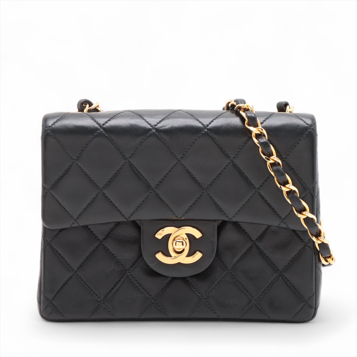 希少美中古□CHANEL 17番台 デカマトラッセ レザー チェーン