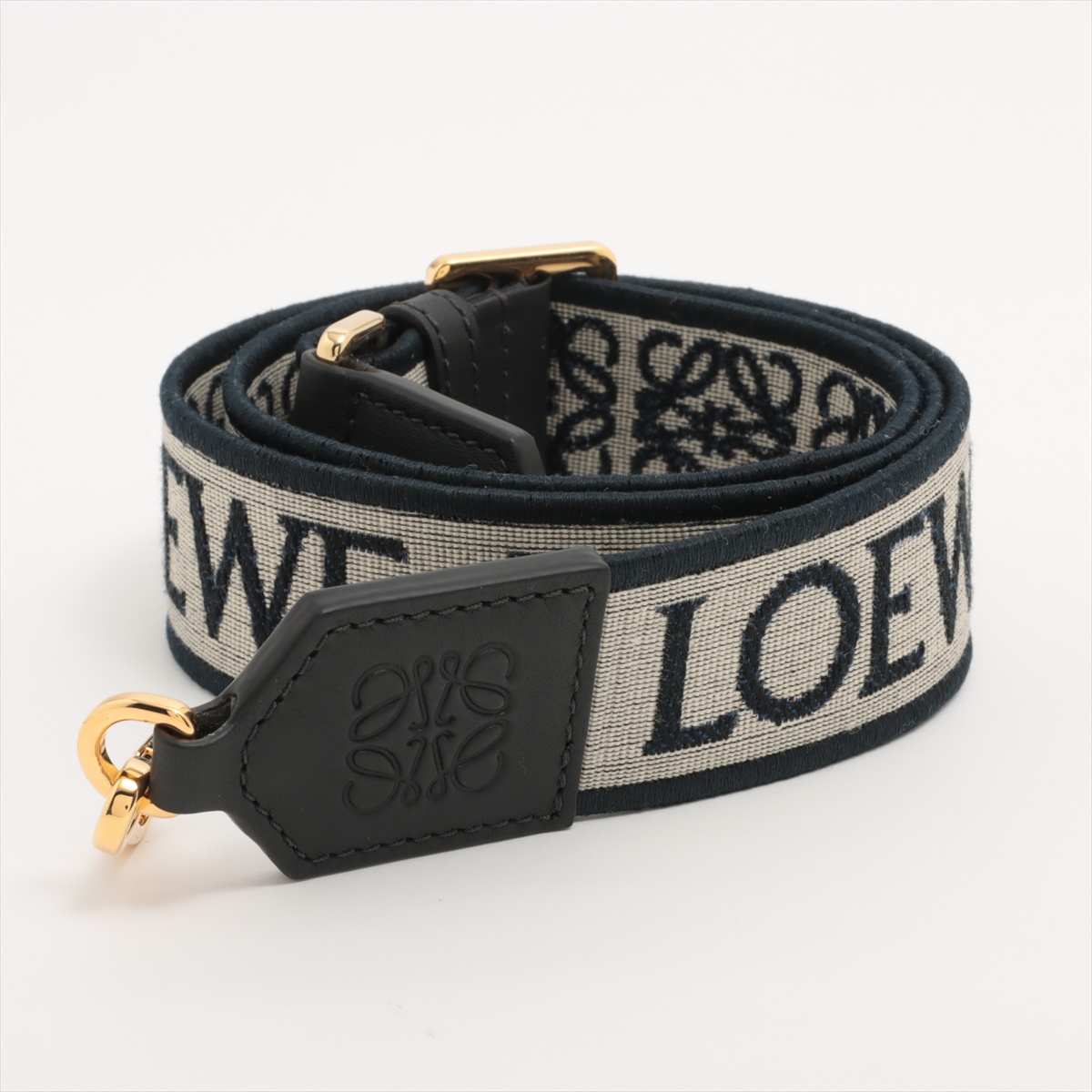 LOEWE ロゴ入りストラップ 黒/ベージュ 【公式通販】