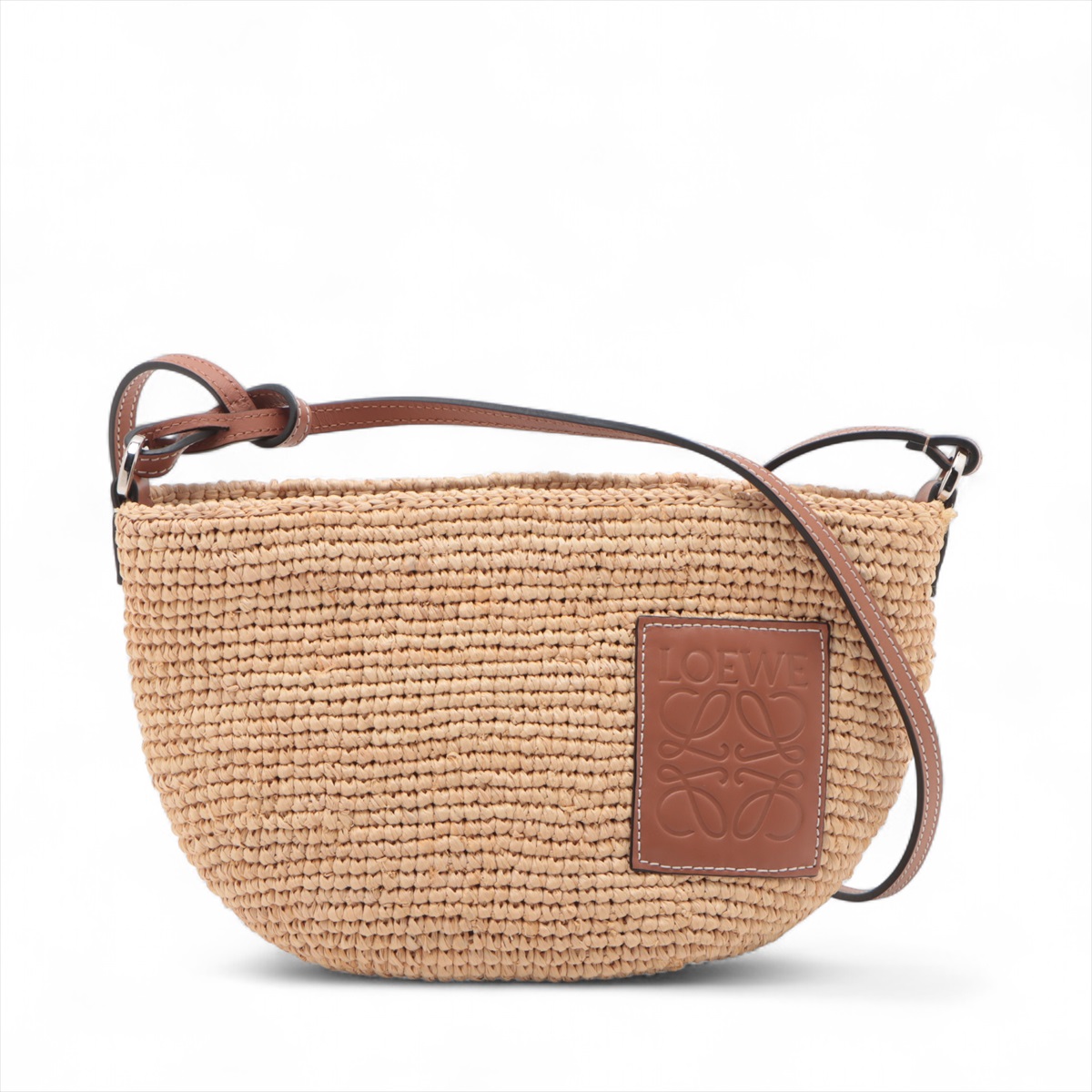 今季完売 LOEWE ラフィア×レザー ショルダーバッグ ラフィア LOEWE(ロエベ) ショルダーバッグ・ポシェット(レディース