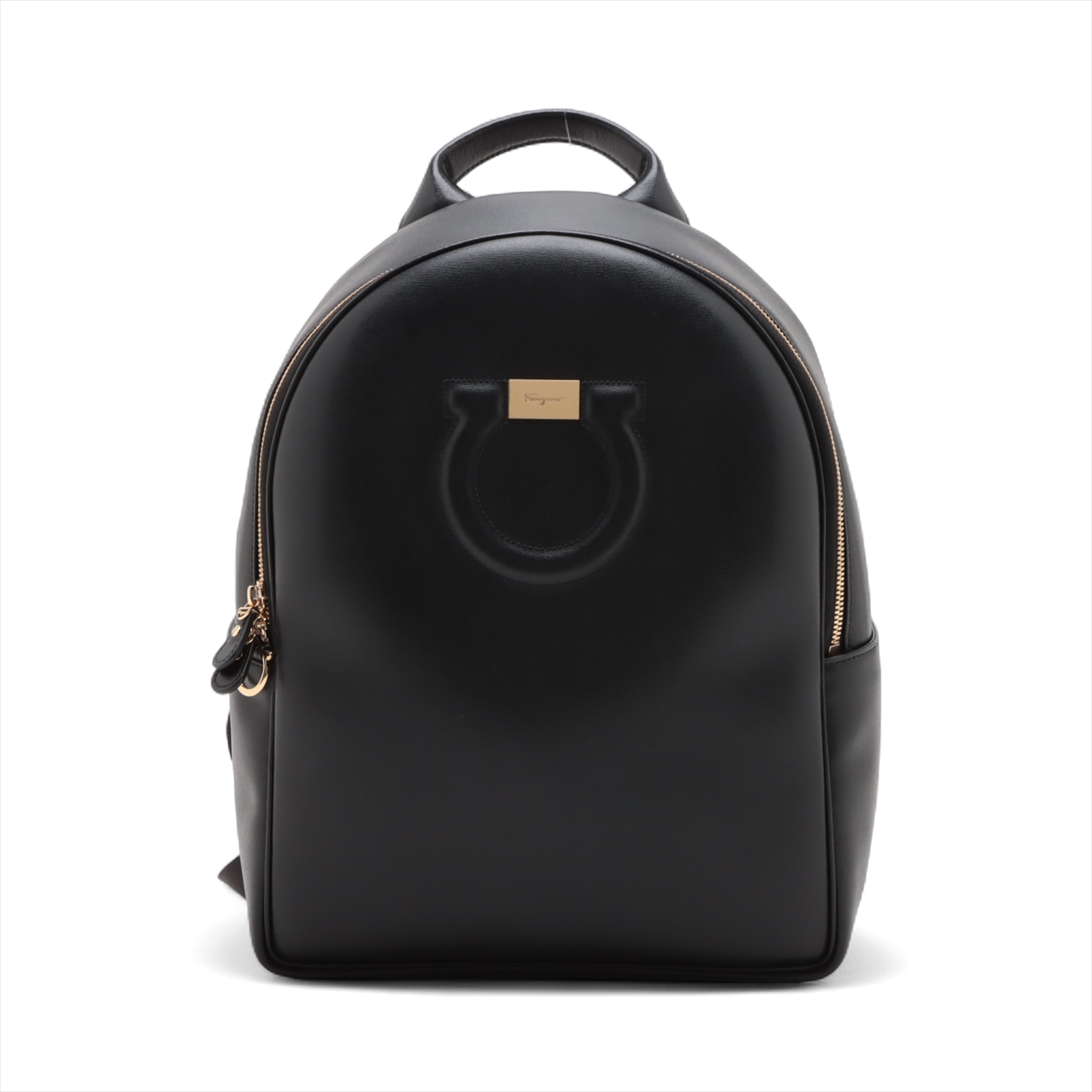 フェラガモ ガンチーニ レザー バックパック/リュック ブラック  