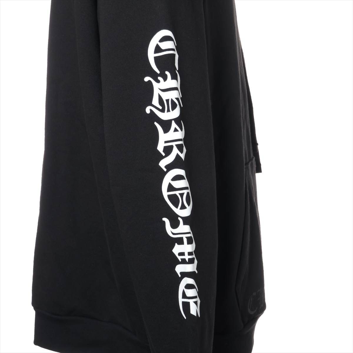 VINTAGE●Chrome Hearts●パーカー コットン サイズL 袖ロゴ クロムハーツ パーカー コットン サイズL ブラック 袖ロゴ