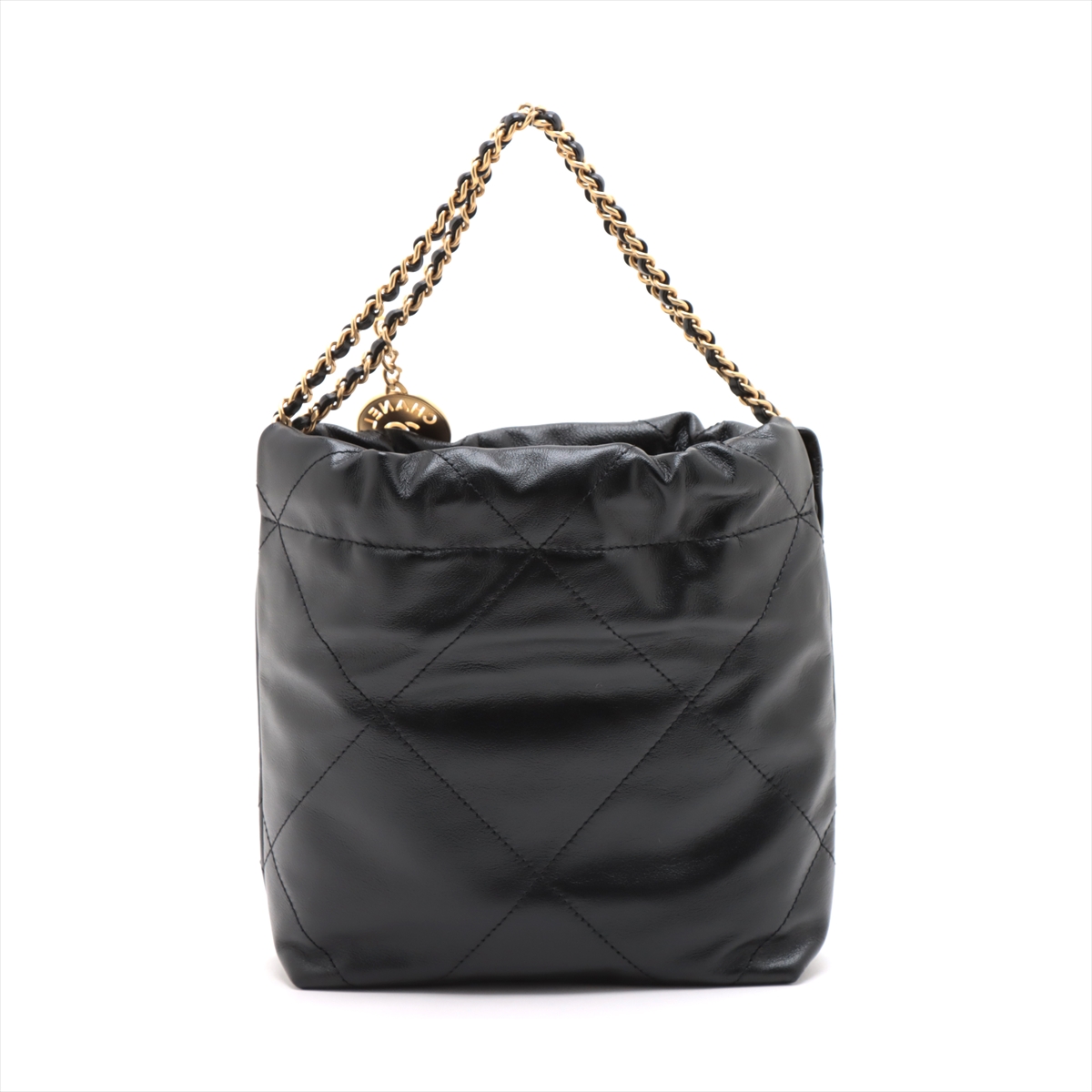 シャネル ブラックチェーン CHANEL 22 ハンドバッグ CHANEL22 シャネル22 ミニ チェーン ハンドバッグ レザー 黒
