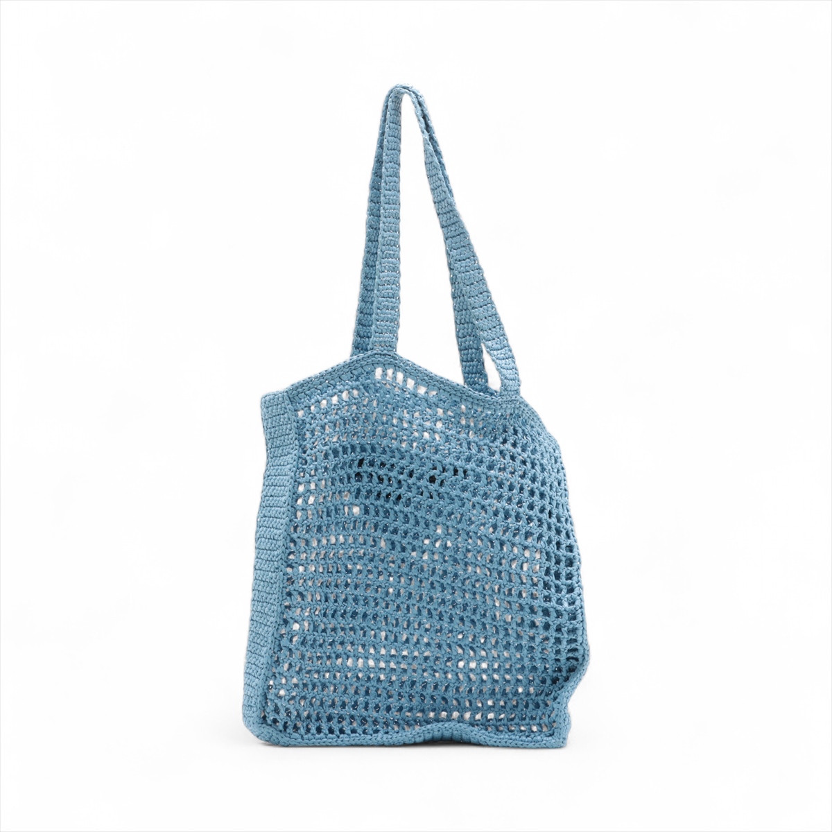 PRADA - PRADA ラフィア トートバッグ スモール ブルー