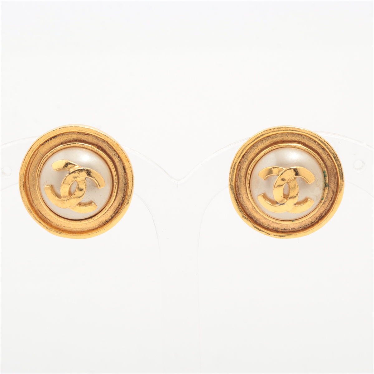 シャネル ココマーク 95A イヤリング(両耳用) GP×フェイクパール  
