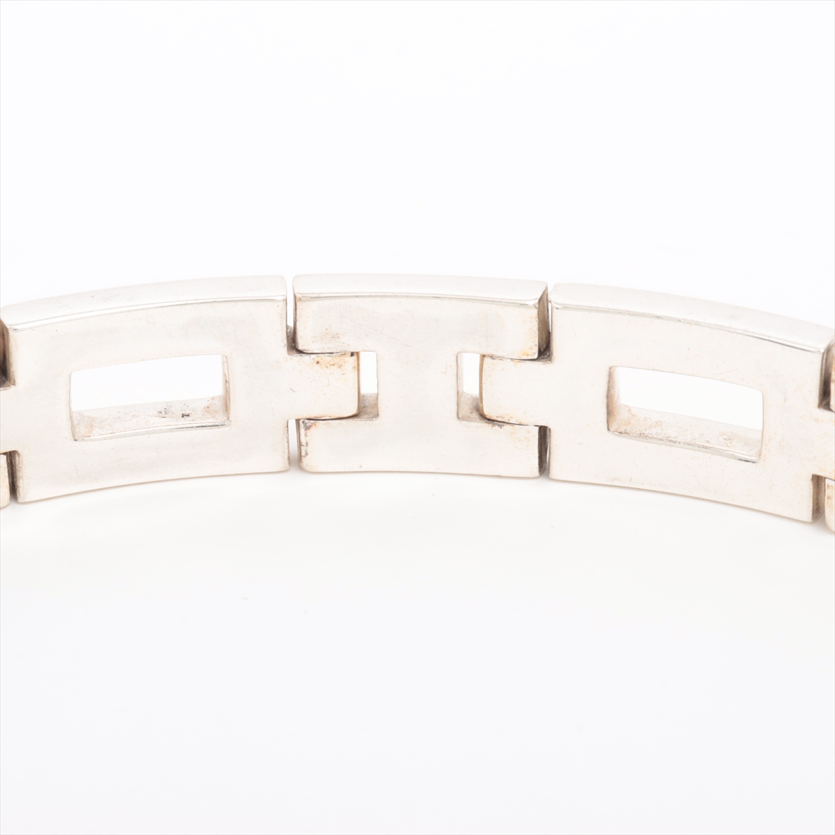HERMES Vintage Boucle Sellier Sterling Silver Link Bracelet