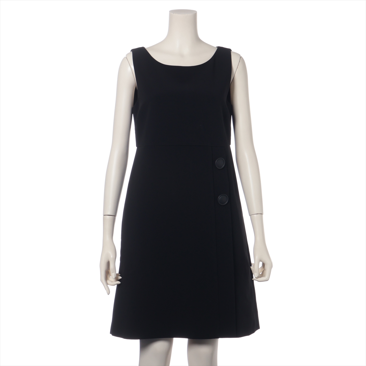 FOXEY NEWYORK◆ノースリーブワンピース/40/ポリエステル/BEG/無地/中古 FOXEY NEW YORK・フォクシー ニューヨークノースリーブ