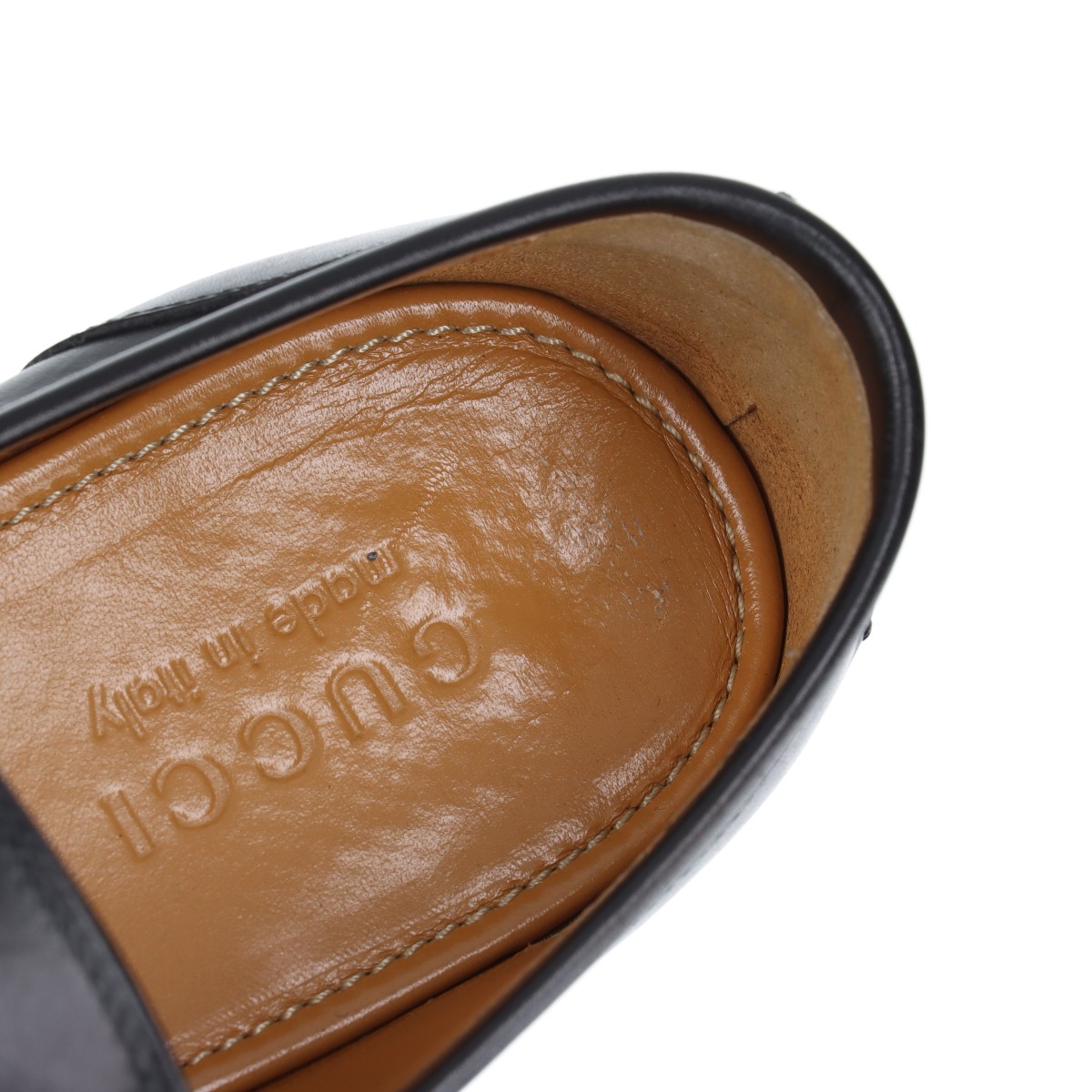 グッチ ヨルダーン レザー ローファー 7 1/2 メンズ ブラック