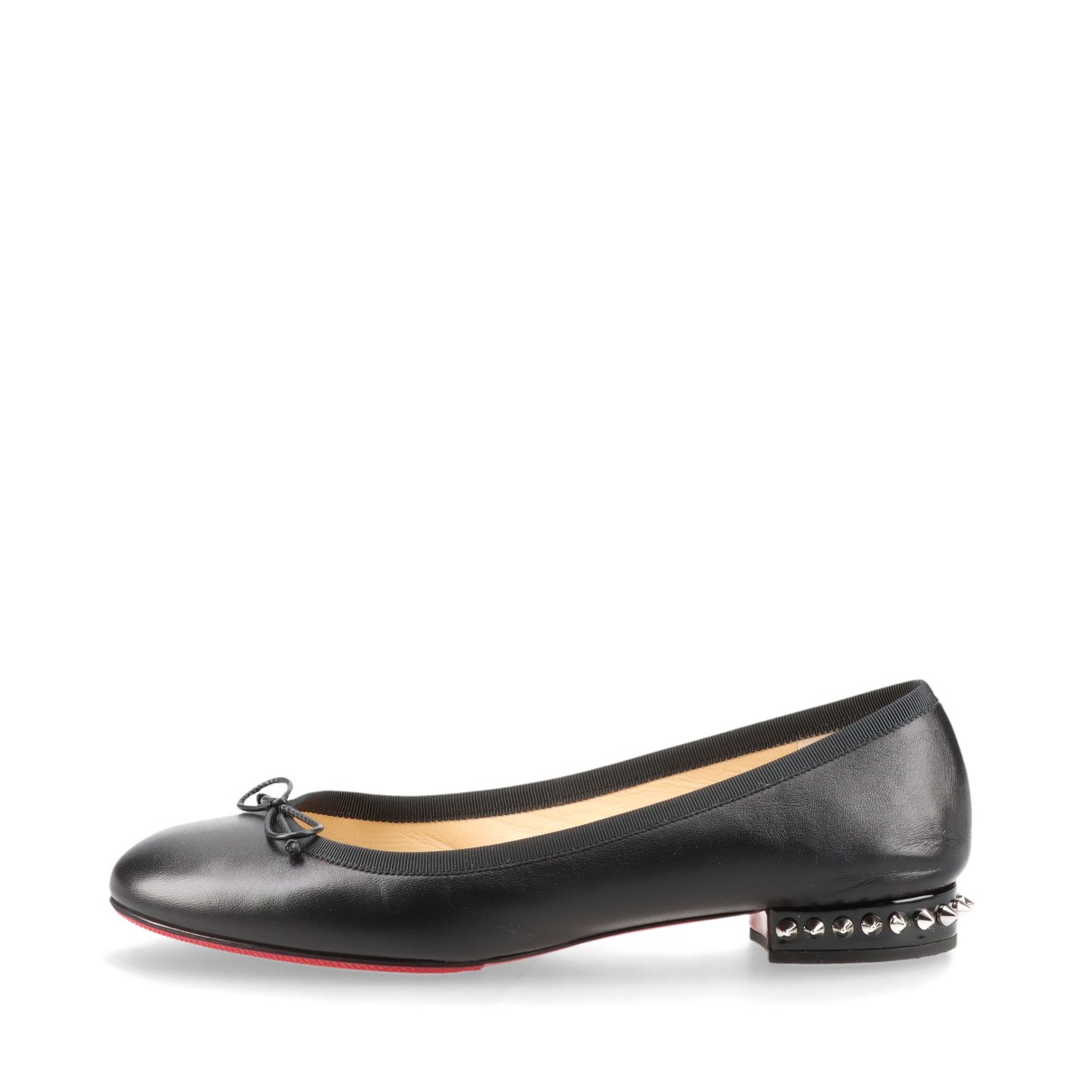 Christian Louboutin　レザー スタッズ フラット パンプス Christian Louboutinレザー スタッズ フラット パンプス