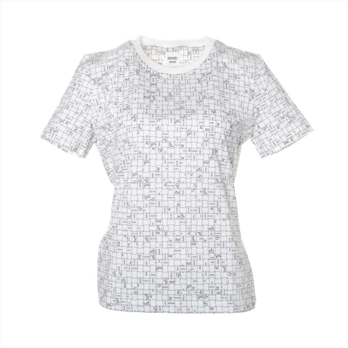 エルメス コットン Tシャツ 34 レディース ブラック 3H4614DL H