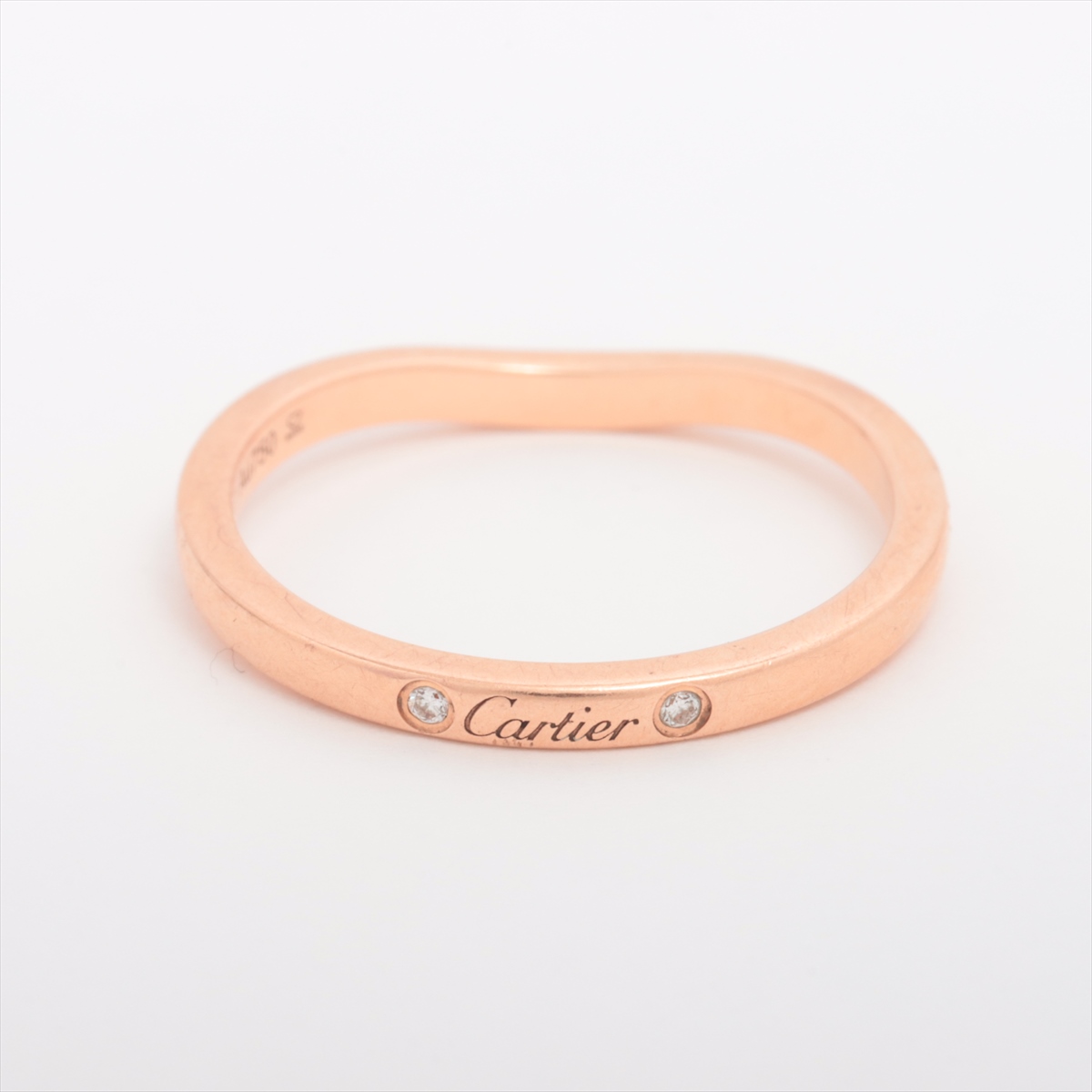カルティエ バレリーナ カーブ ウェディング 3P ダイヤ リング 750(PG 
