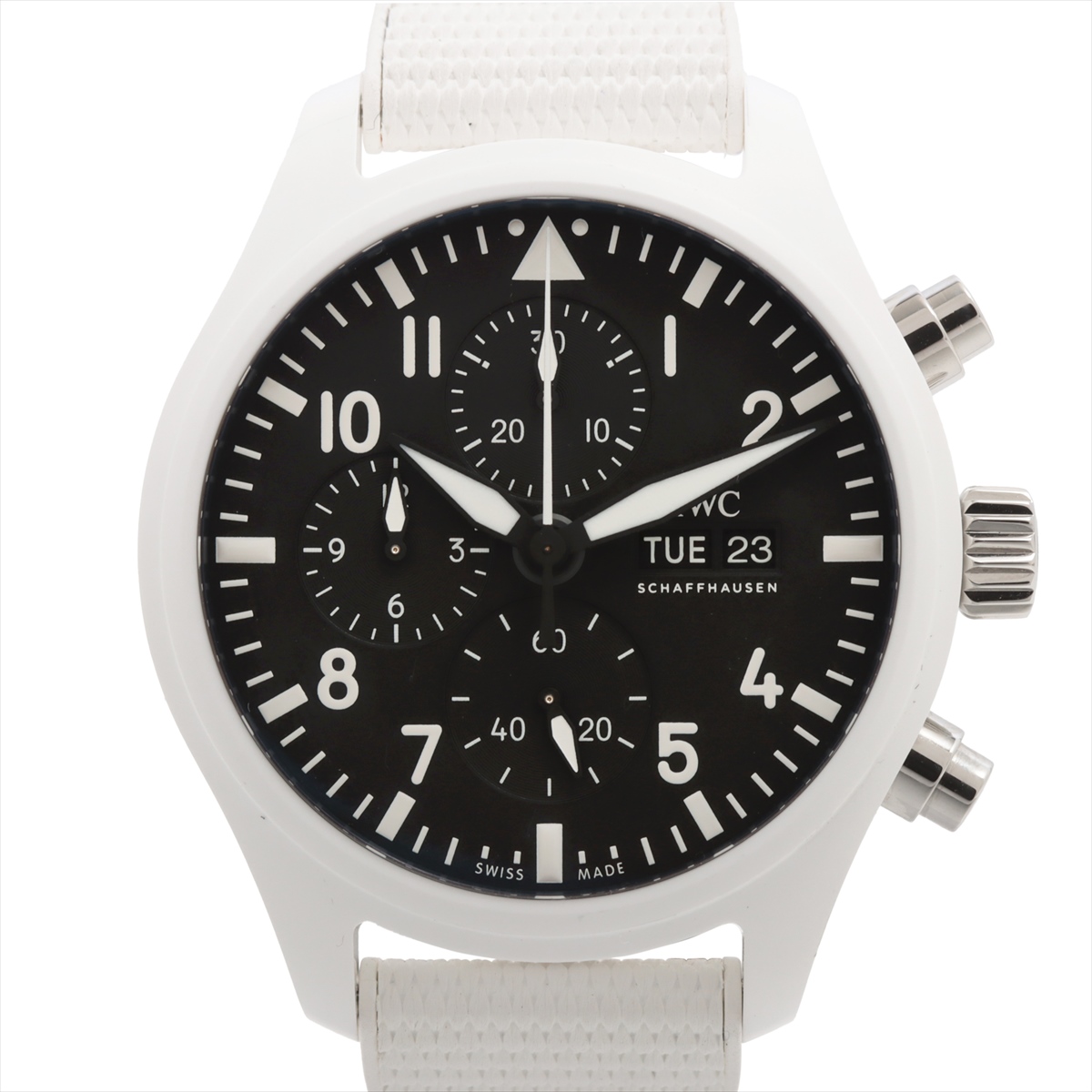 IWC パイロットウォッチ クロノグラフ トップガン レイク タホ IW389105 SS×CE SS×ラバー AT 黒文字盤