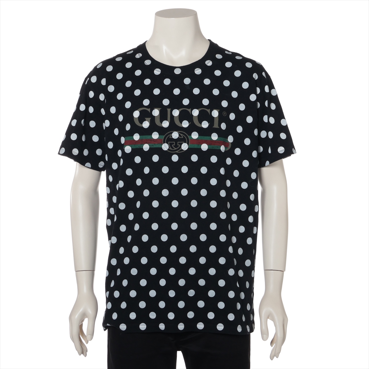 グッチ コットン Tシャツ M ユニセックス ブラック 615014 タグ文字  