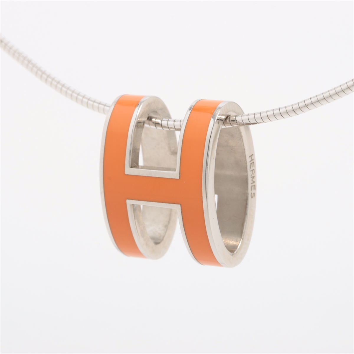 エルメス ポップアッシュH ネックレス メタル 6.3g オレンジ A3629955  