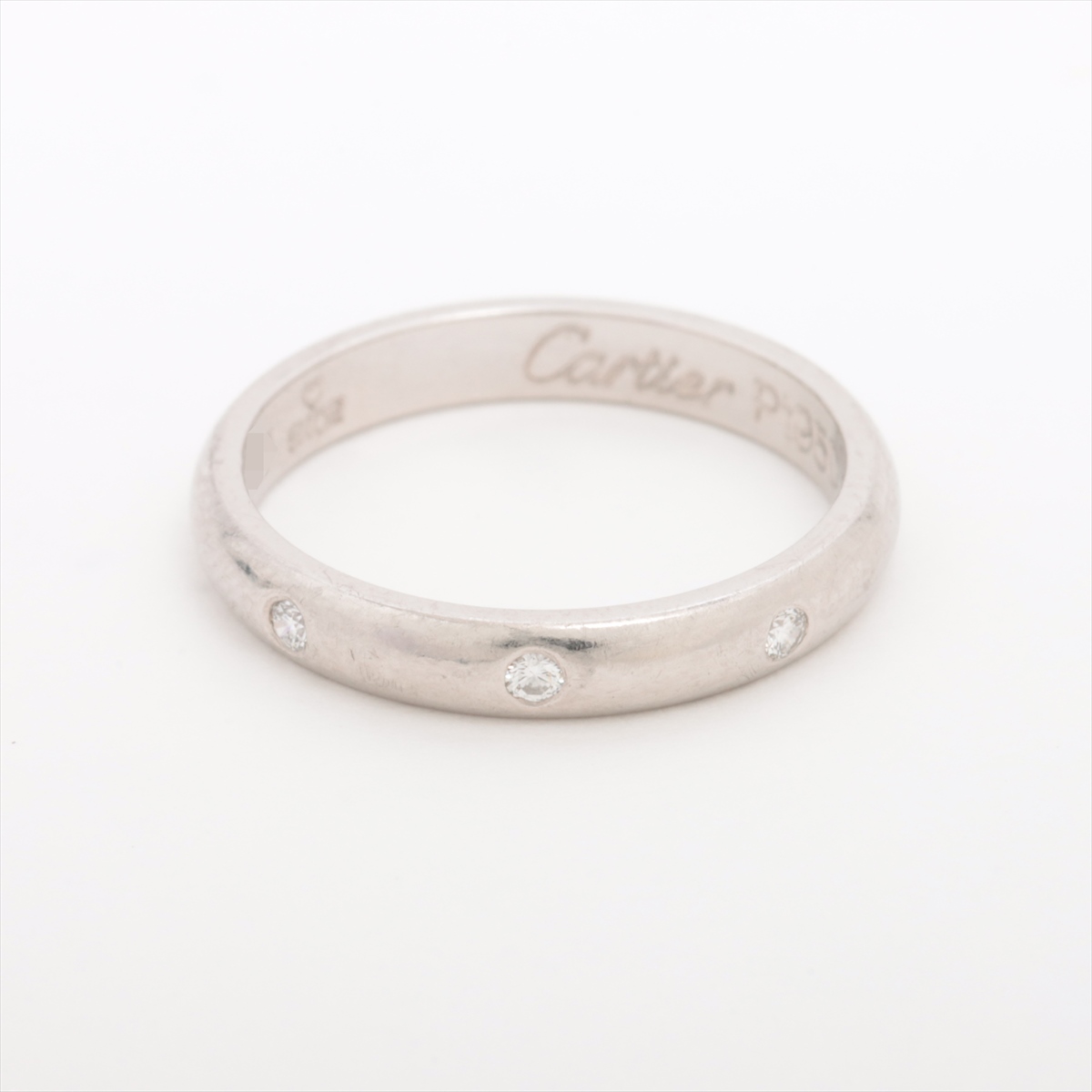カルティエ クラシックウェディング 3P ダイヤ リング Pt950 2.9g 45  