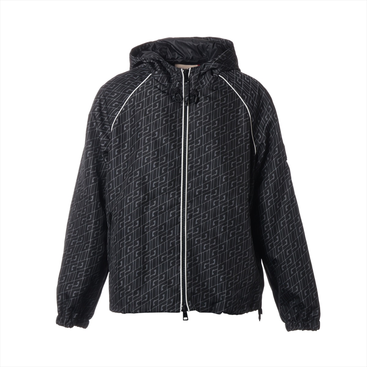 Reversible GG ripstop nylon jacket in black and grey | GUCCI® US