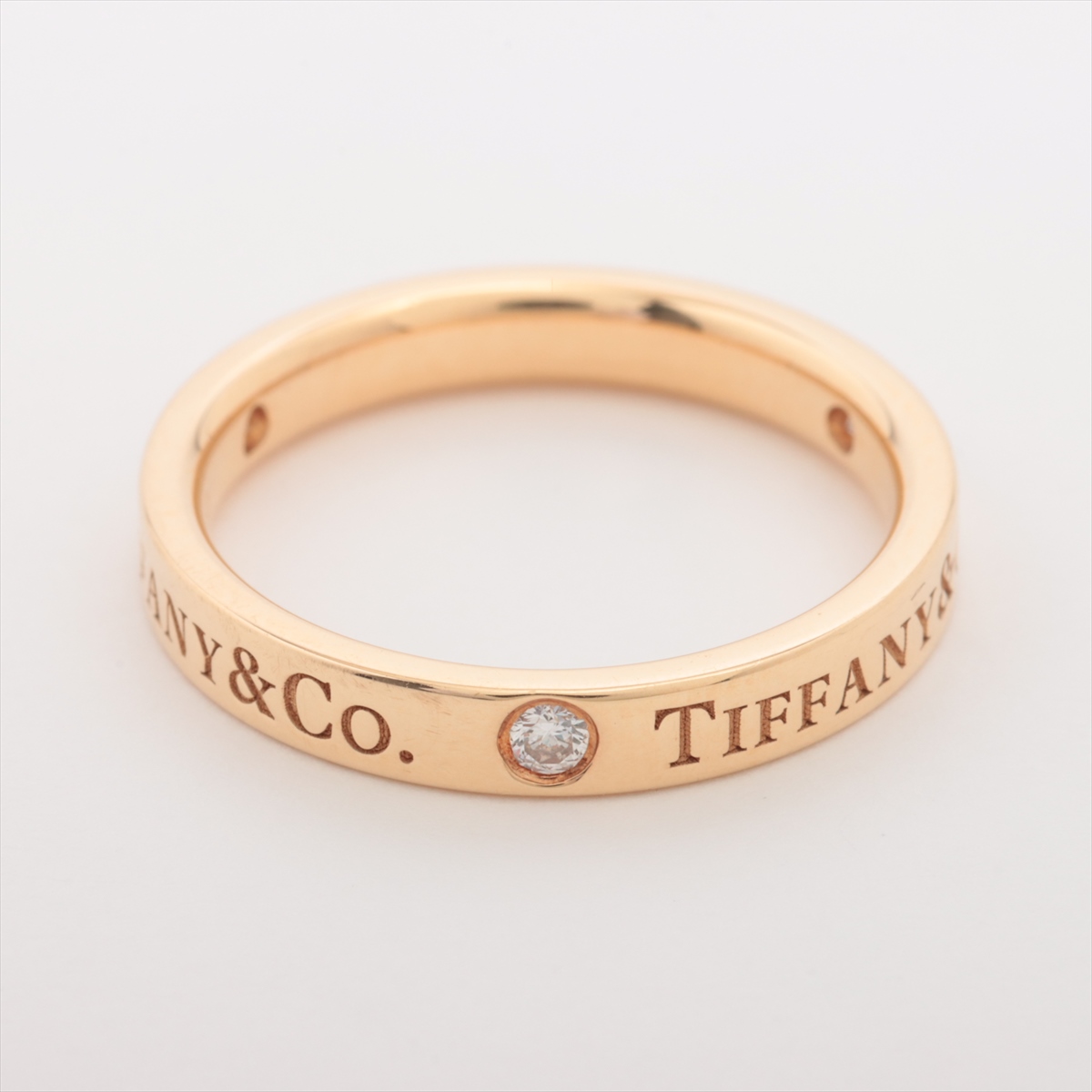 ティファニー フラットバンド 3P ダイヤ リング 750(YG) 3.2g A3640118  