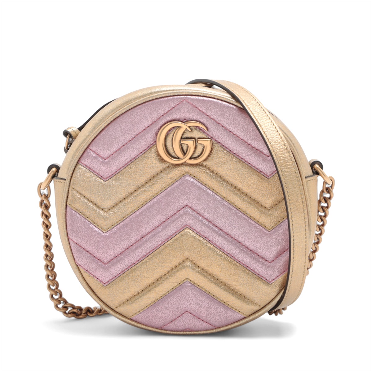 GUCCI ショルダーバッグ GGマーモント レザー チェーン