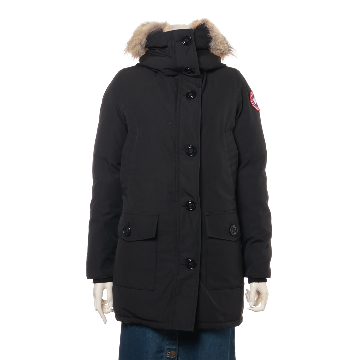 CANADA GOOSE◆使用感有/ダウンジャケット/S/ポリエステル/BLK ダウンジャケット⁄カナダグース⁄S⁄ポリエステル⁄ブラック⁄7967JL