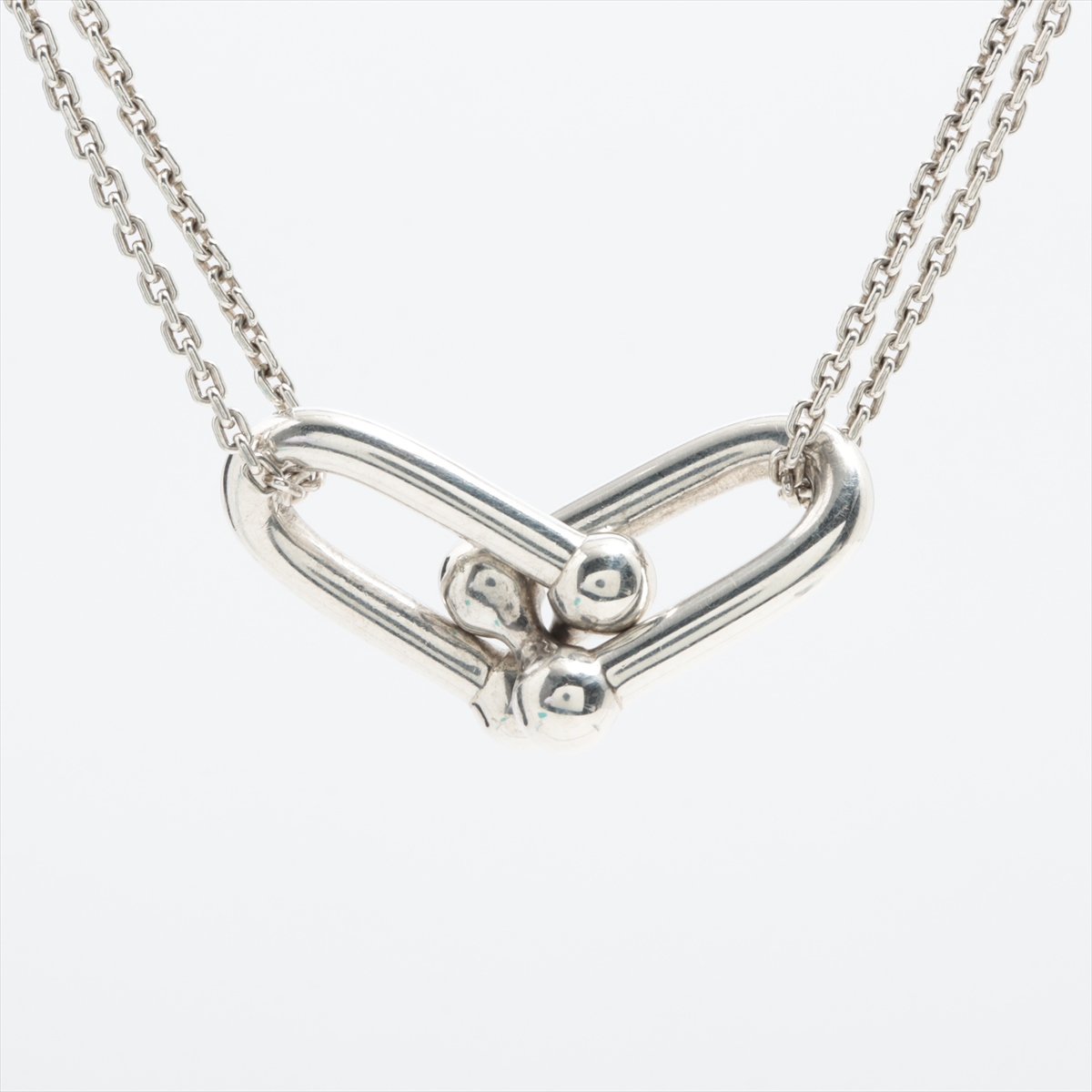 ティファニーハードウェアダブルリンクネックレス925 