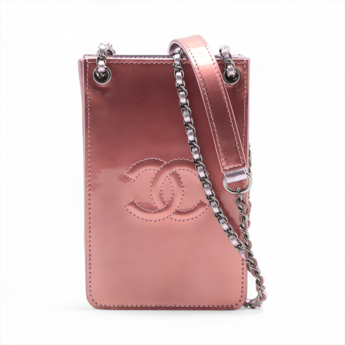 CHANEL ピンク レザー チェーンバッグ CHANEL ピンク レザー チェーンバッグ