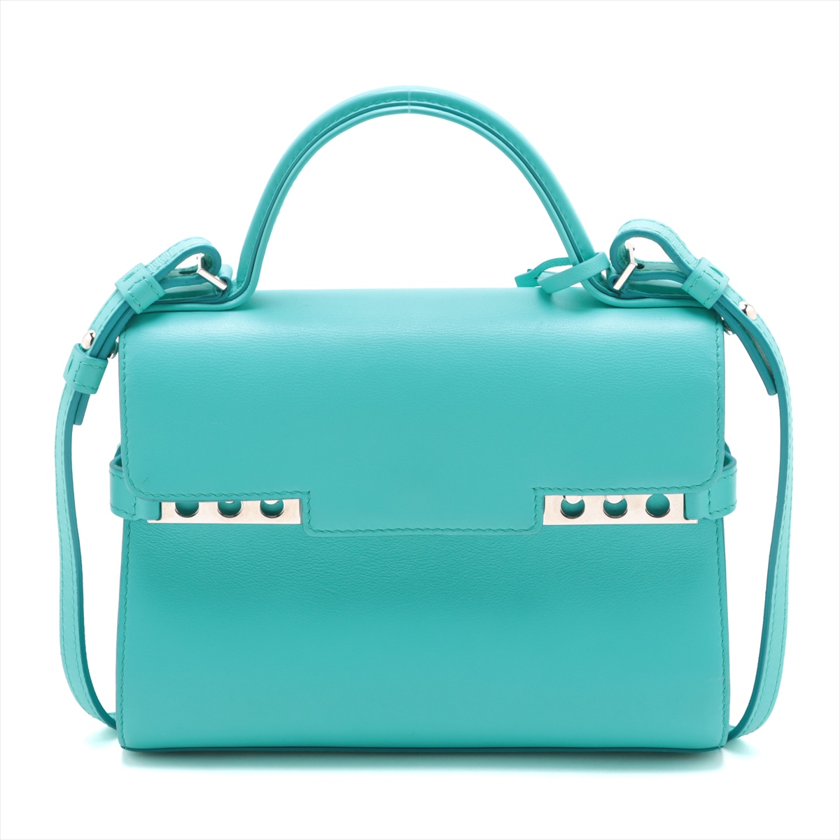 D602 CONTE BLUE コンテブルー ハンドバッグ ハンドブック付き デルボー タンペートPM ブルー 2WAYハンドバッグ レザー