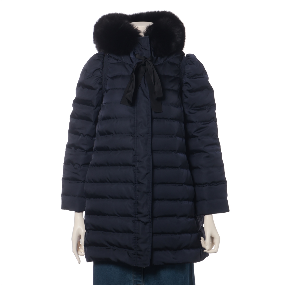 送料無料 通販 ファッション jacket Down Nylon years 16 Miu Miu 40 Blue Navy Ladies' ジャケット・アウター