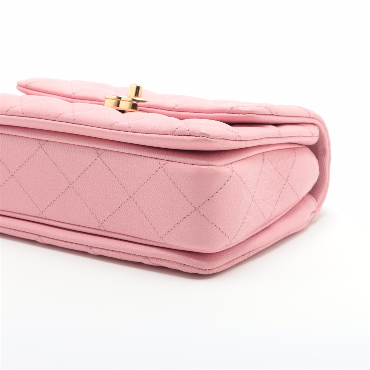 シャネル 24S ショルダーバッグ キャビアスキン ピンク CHANEL マトラッセ 25 ダブルフラップダブルチェーン 2003年頃