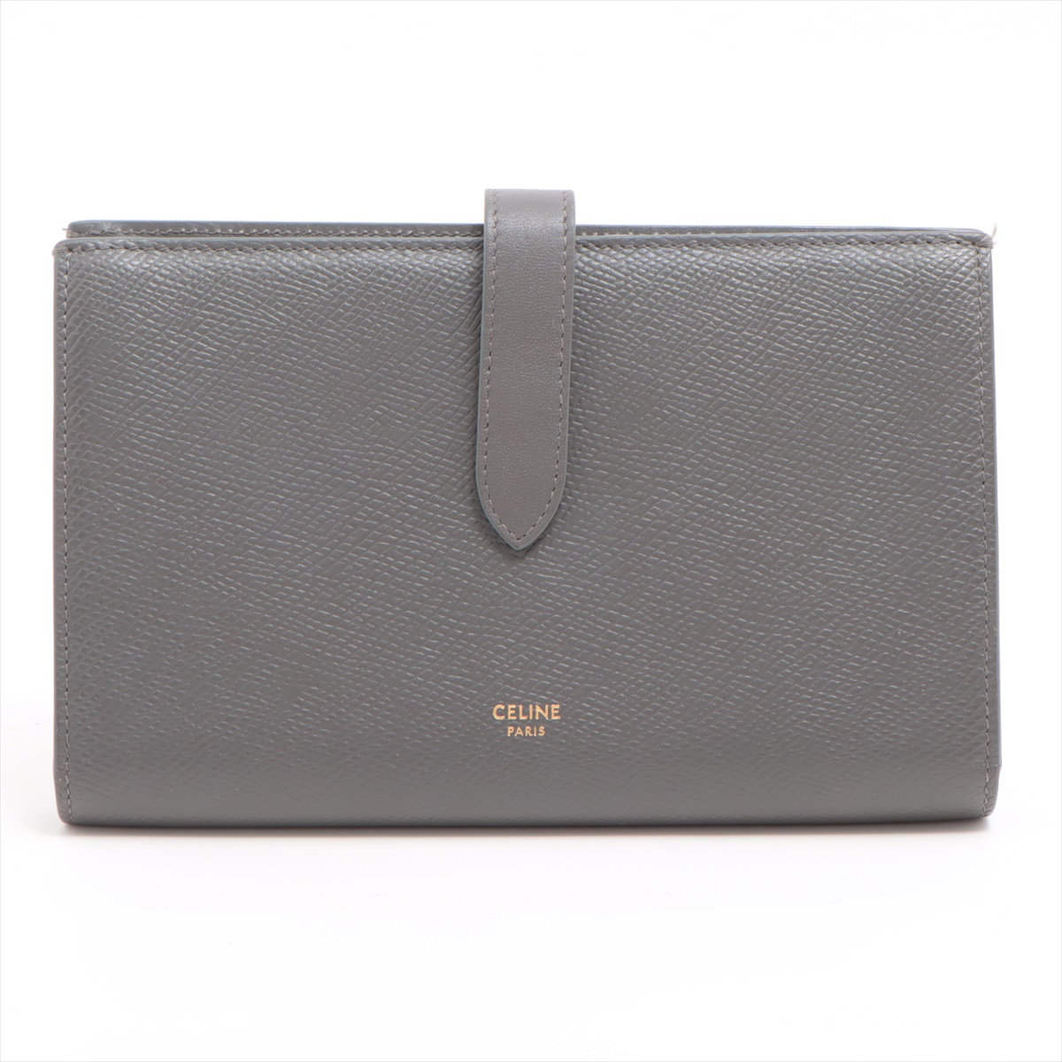 CELINE セリーヌ ラージ ストラップウォレット 長財布 グレー レディース CELINE セリーヌ ラージ ストラップウォレット 長財布 グレー