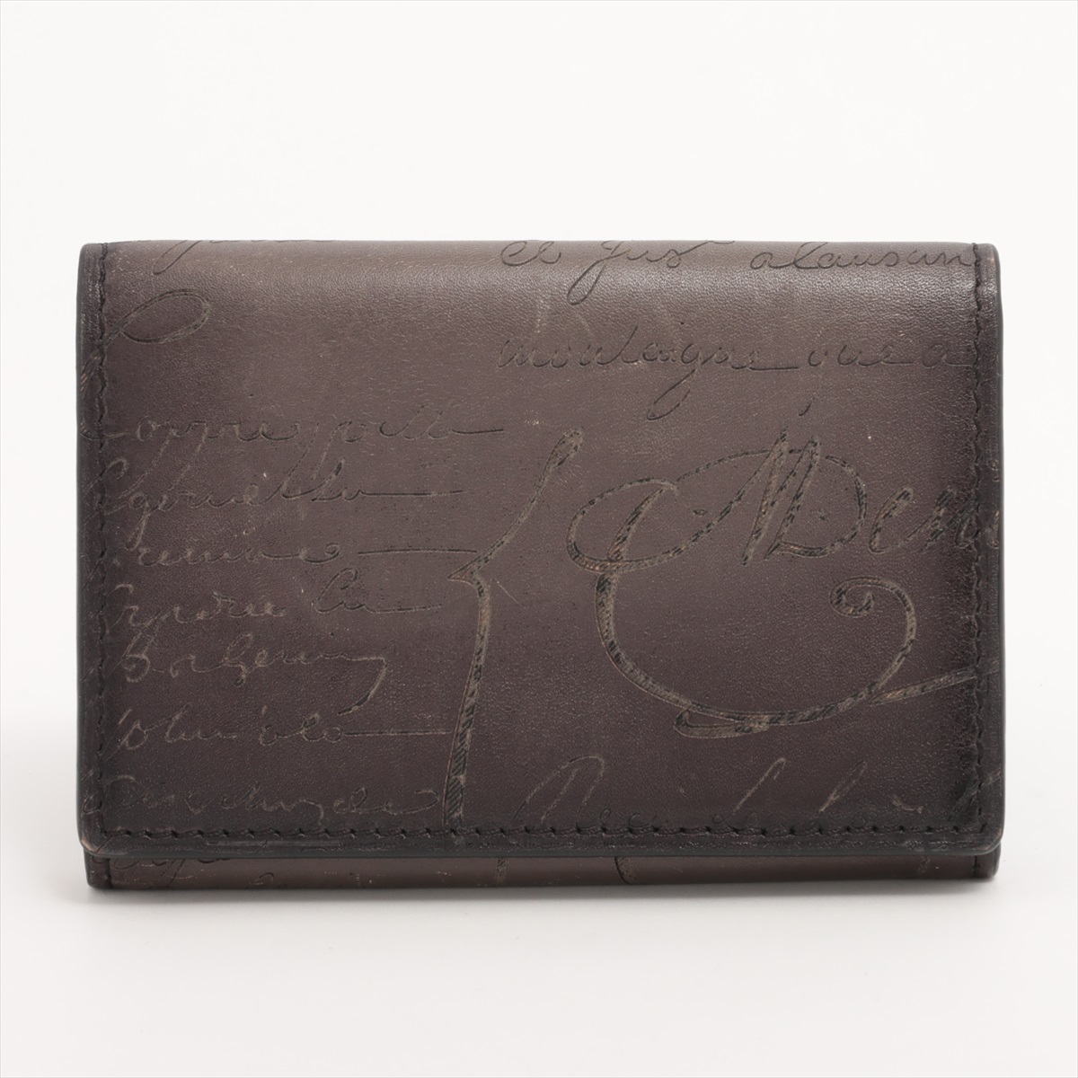 超高級ブランド ベルルッティ 名刺入れ カリグラフィ レザー クリーニング済 ベルルッティ Berluti メンズ カリグラフィ レザー カードケース 名刺