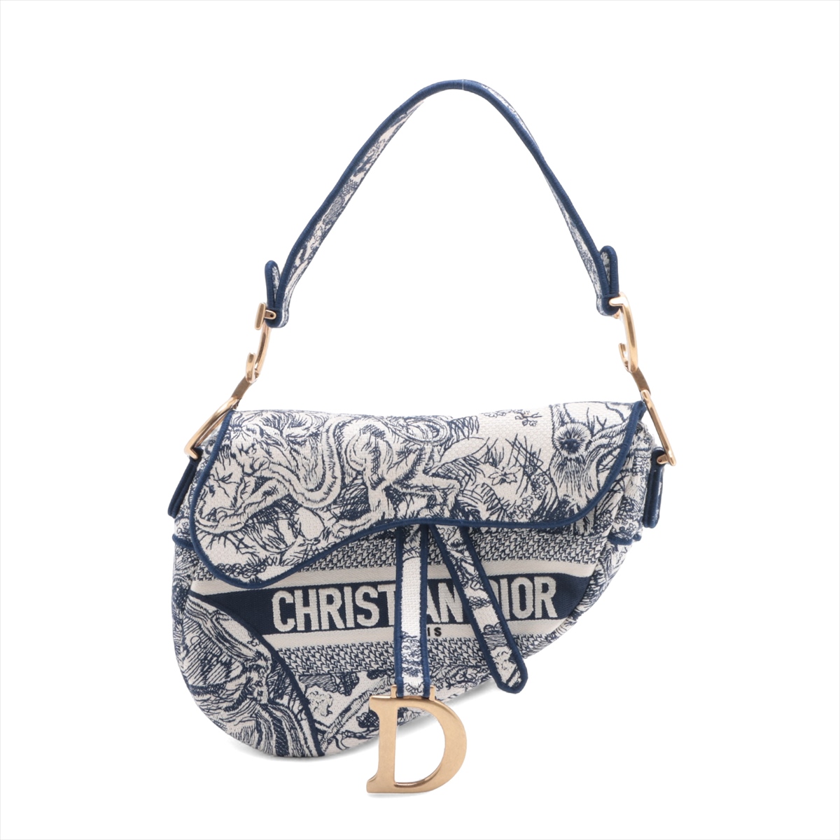 CHRISTIAN DIOR ショルダーバッグ ネイビー/ベージュ