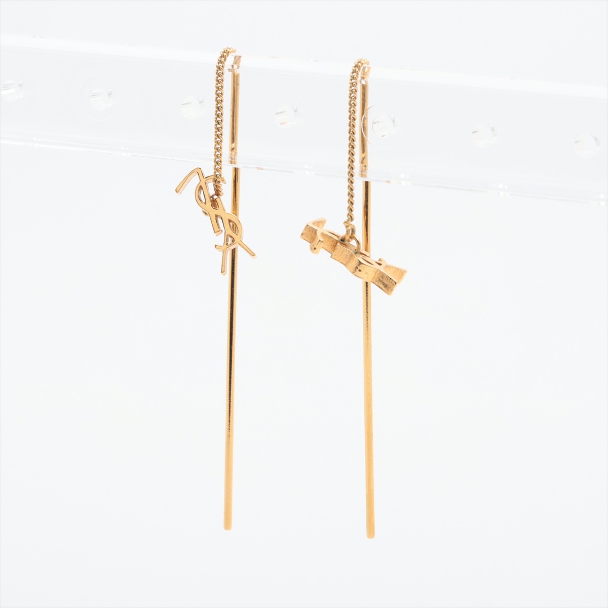 YSLロゴデザイン ピアス(両耳用)ゴールド