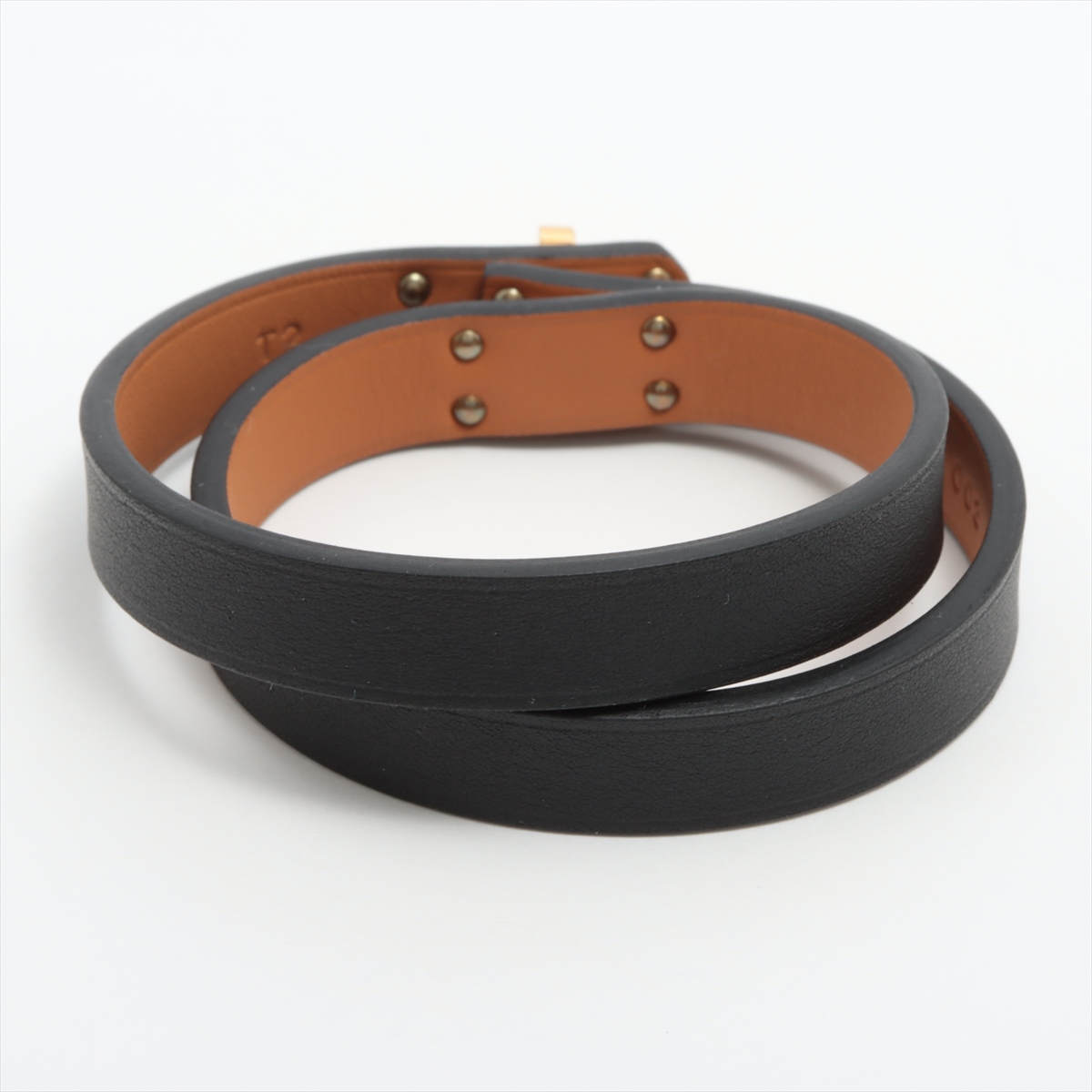HERMES ケリーブレスレット T2 ブラック/ゴールド ブレスレット ケリー ドゥブルトゥール #T3 黒 (ブラック