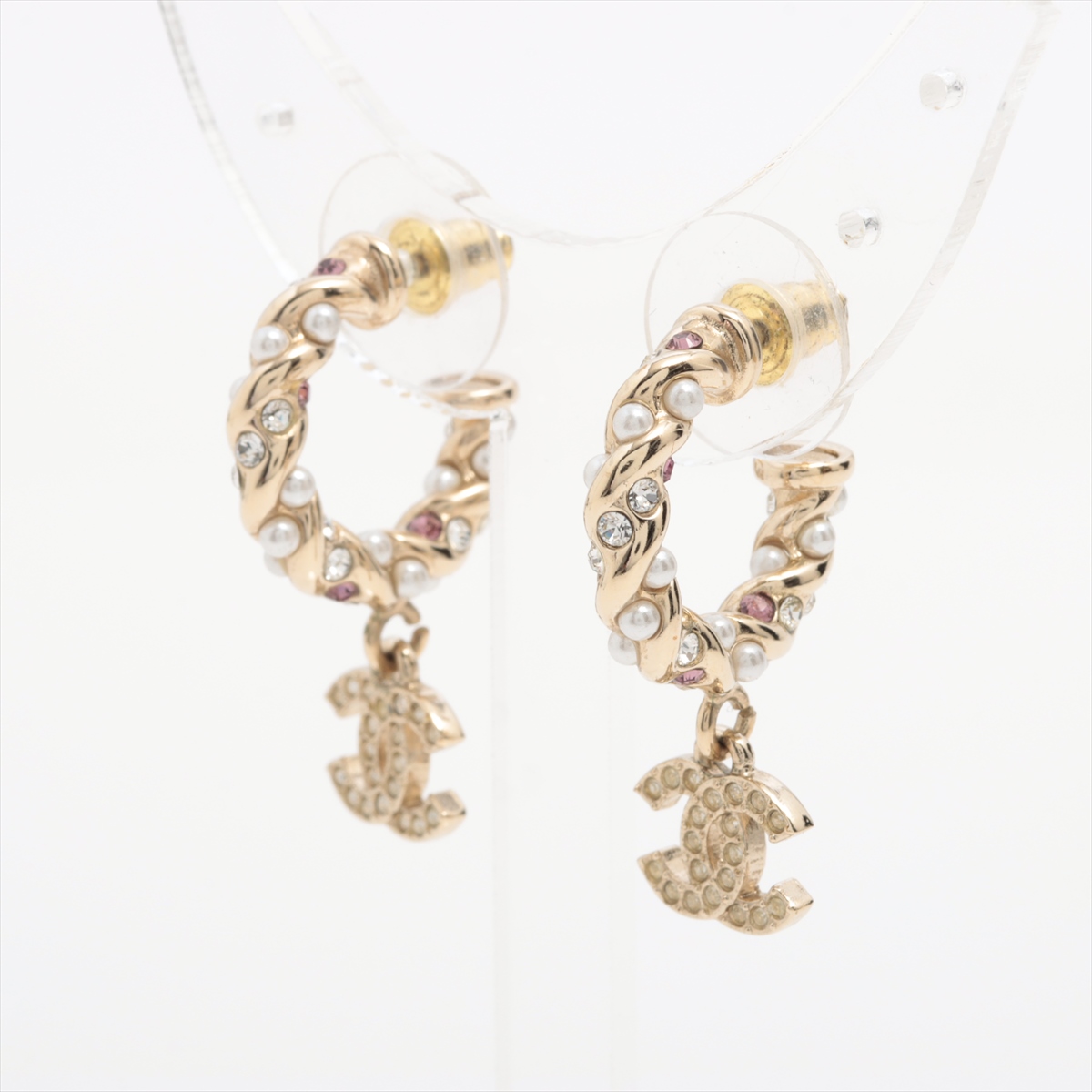 ココマーク A23B ピアス(両耳用) GP×ラインストーン シャンパンゴールド ココマーク A23B ピアス(両耳用) GP×ラインストーン シャンパンゴールド