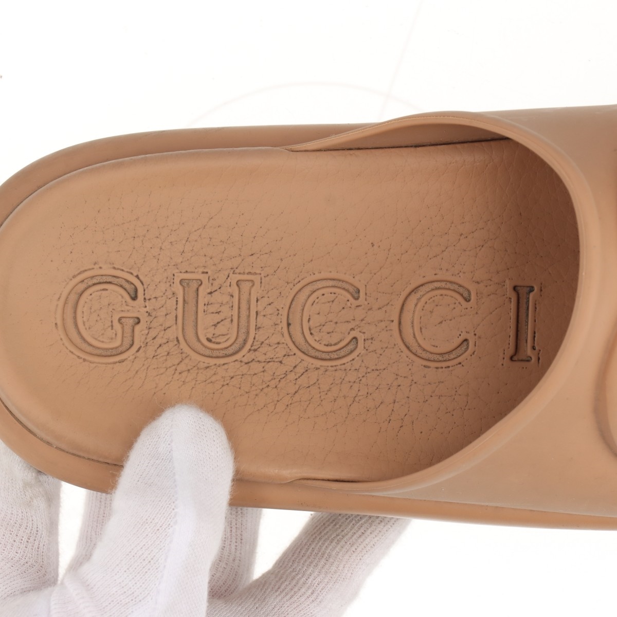 GUCCI ラバー ウエッジサンダル ベージュ 36（約23cm） 靴