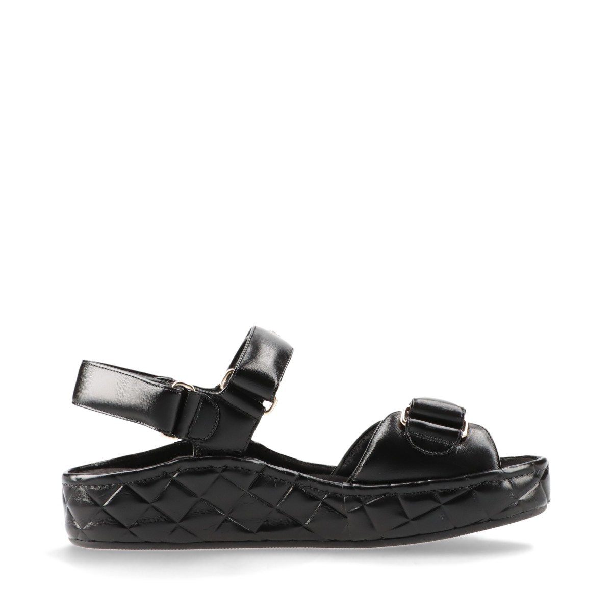 CHANEL(シャネル) / サンダル/38/BLK/レザー/G39918 | 中古品の