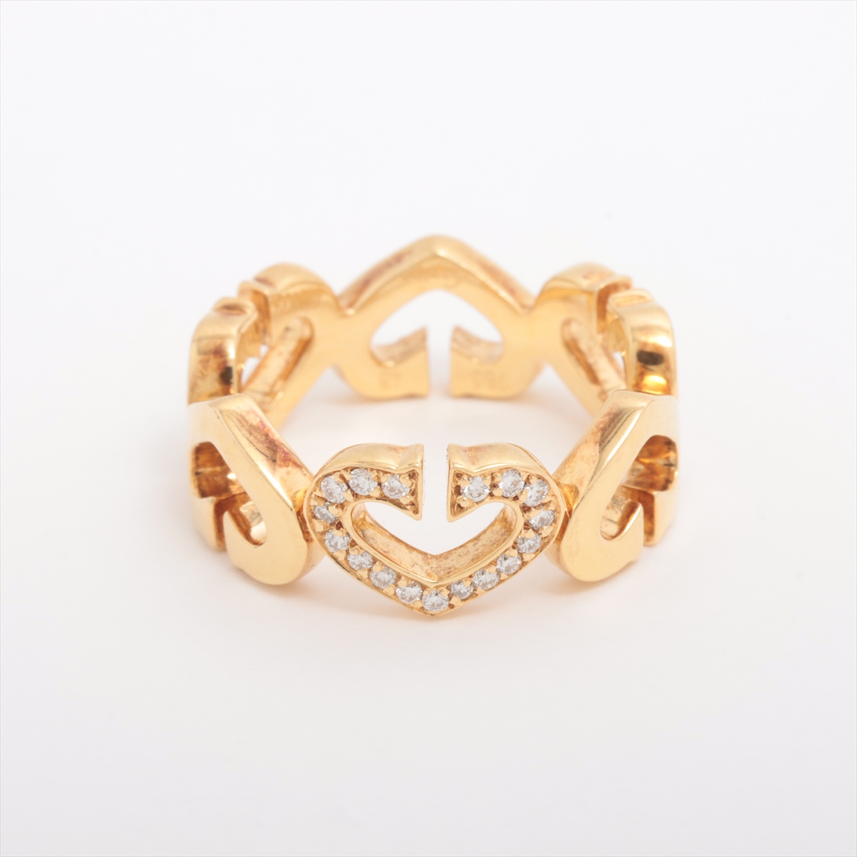 カルティエ Cハート ダイヤ リング 750(YG) 6.2g 48 A3667512｜中古  