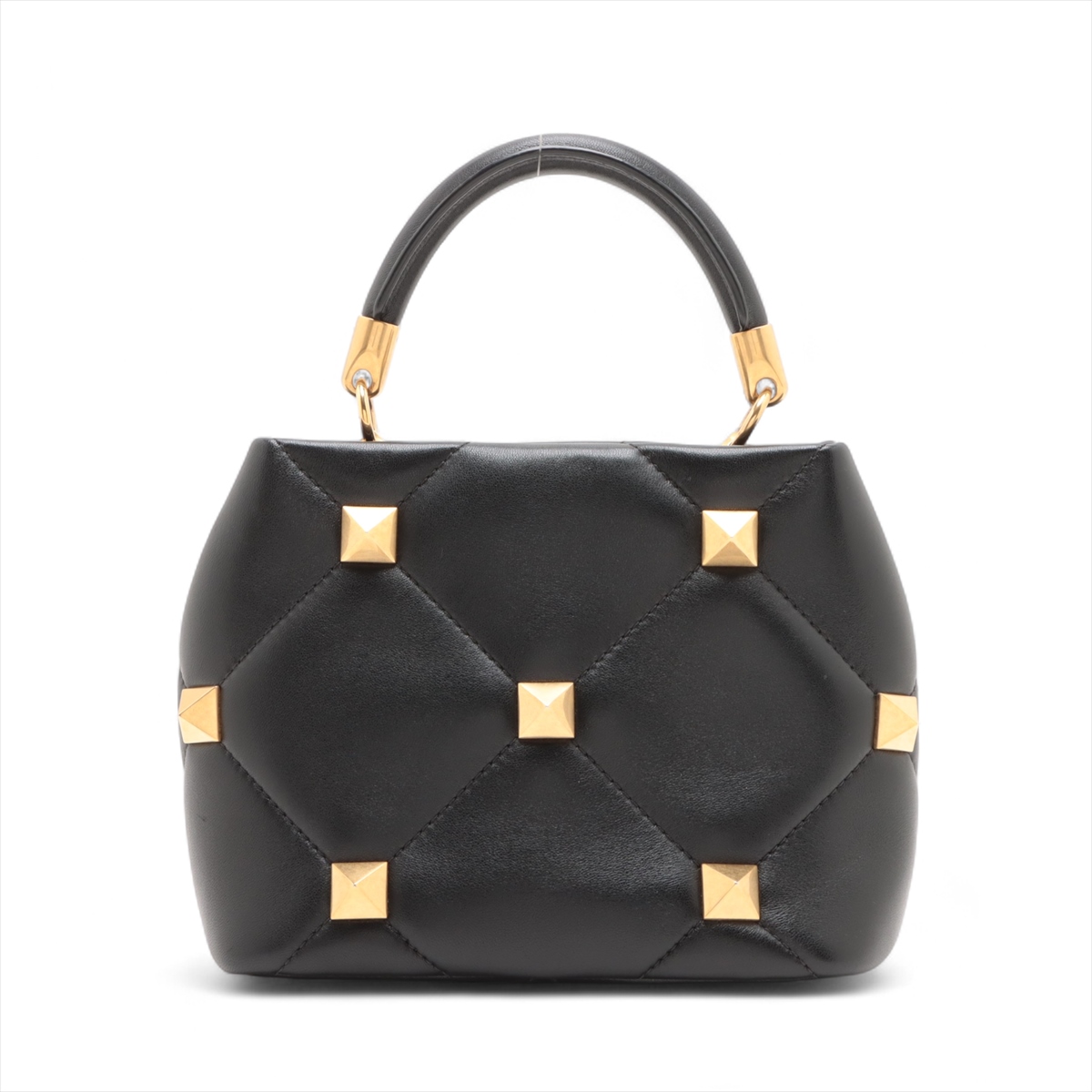 Valentino Garavani Roman studs Leather 2 Way Handbag Black