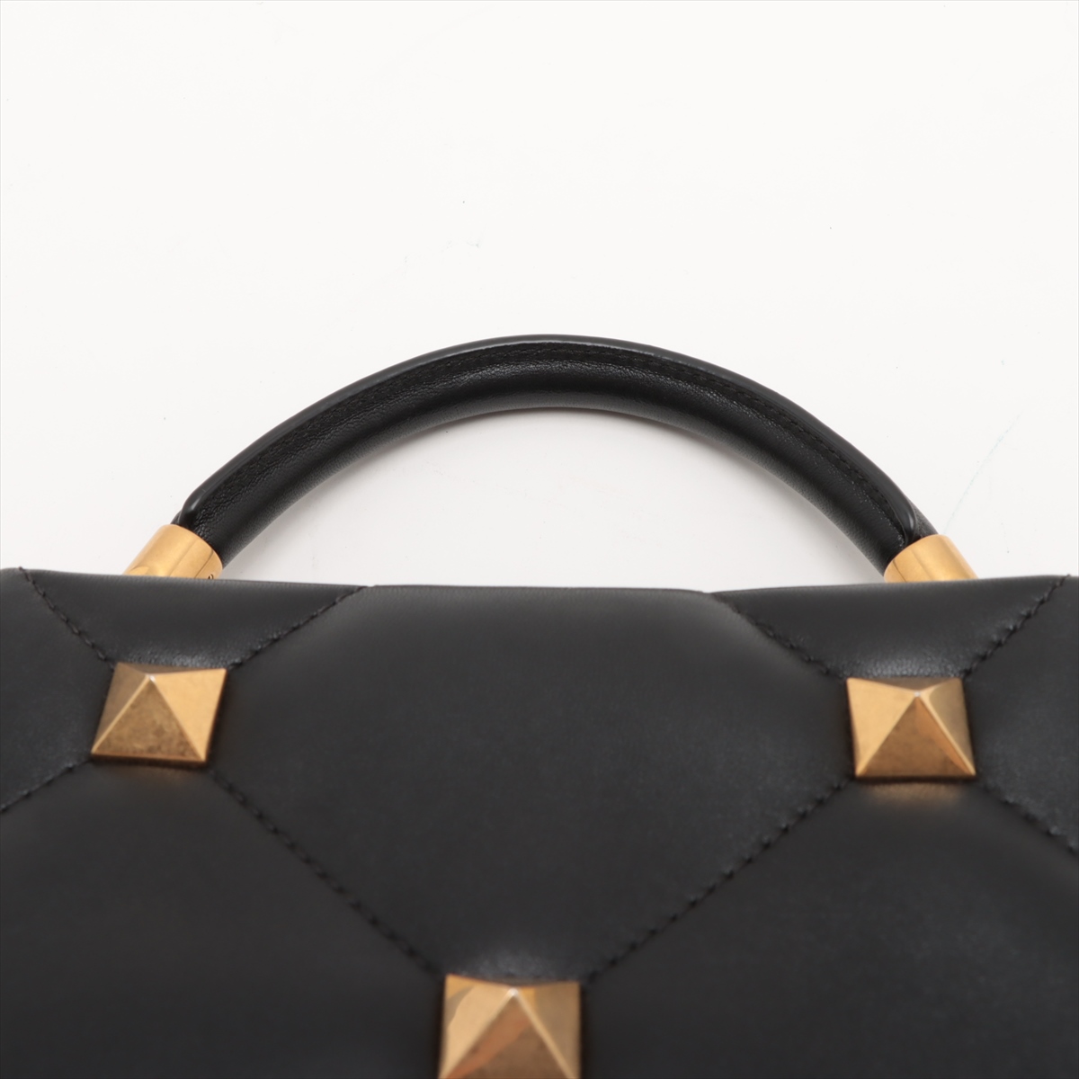 Valentino Garavani Roman studs Leather 2 Way Handbag Black