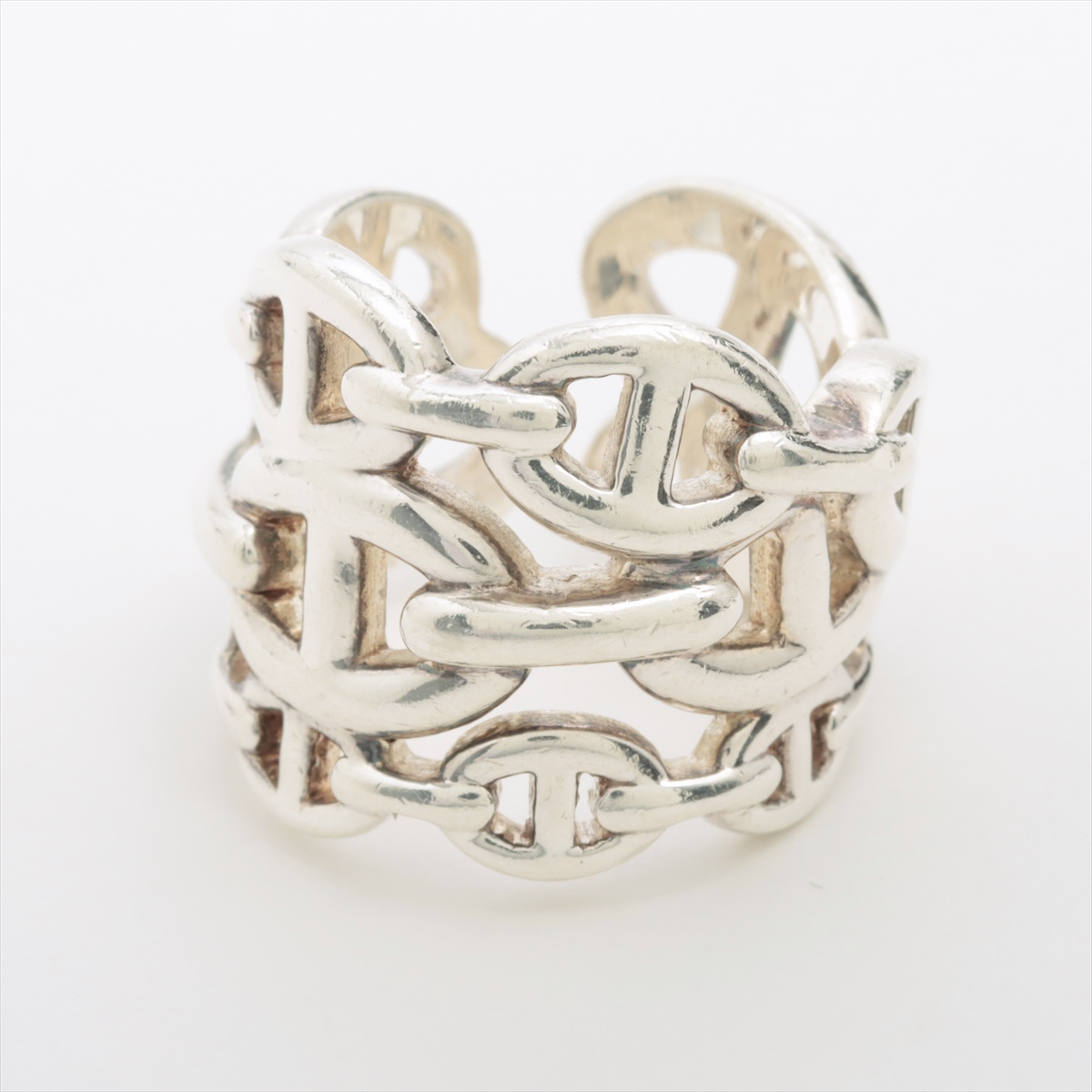 HERMES (エルメス)Chaine d'Ancre Enchainee ring, シルバー Chaine d'ancre Enchainee ring, large model | Hermès USA
