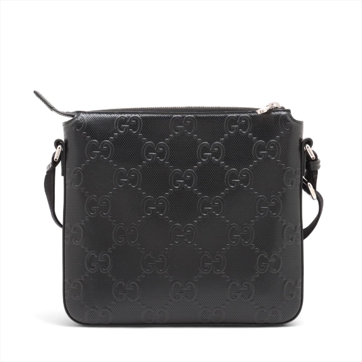 GUCCI メッセンジャーバッグ GGエンボス レザー ブラック GUCCI ショルダーバッグ GGエンボス レザー メッセンジャー ブラック