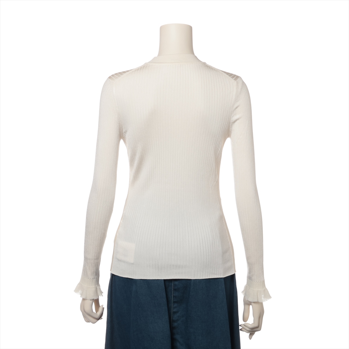 エルメス 22AW シルク カットソー 38 レディース アイボリー