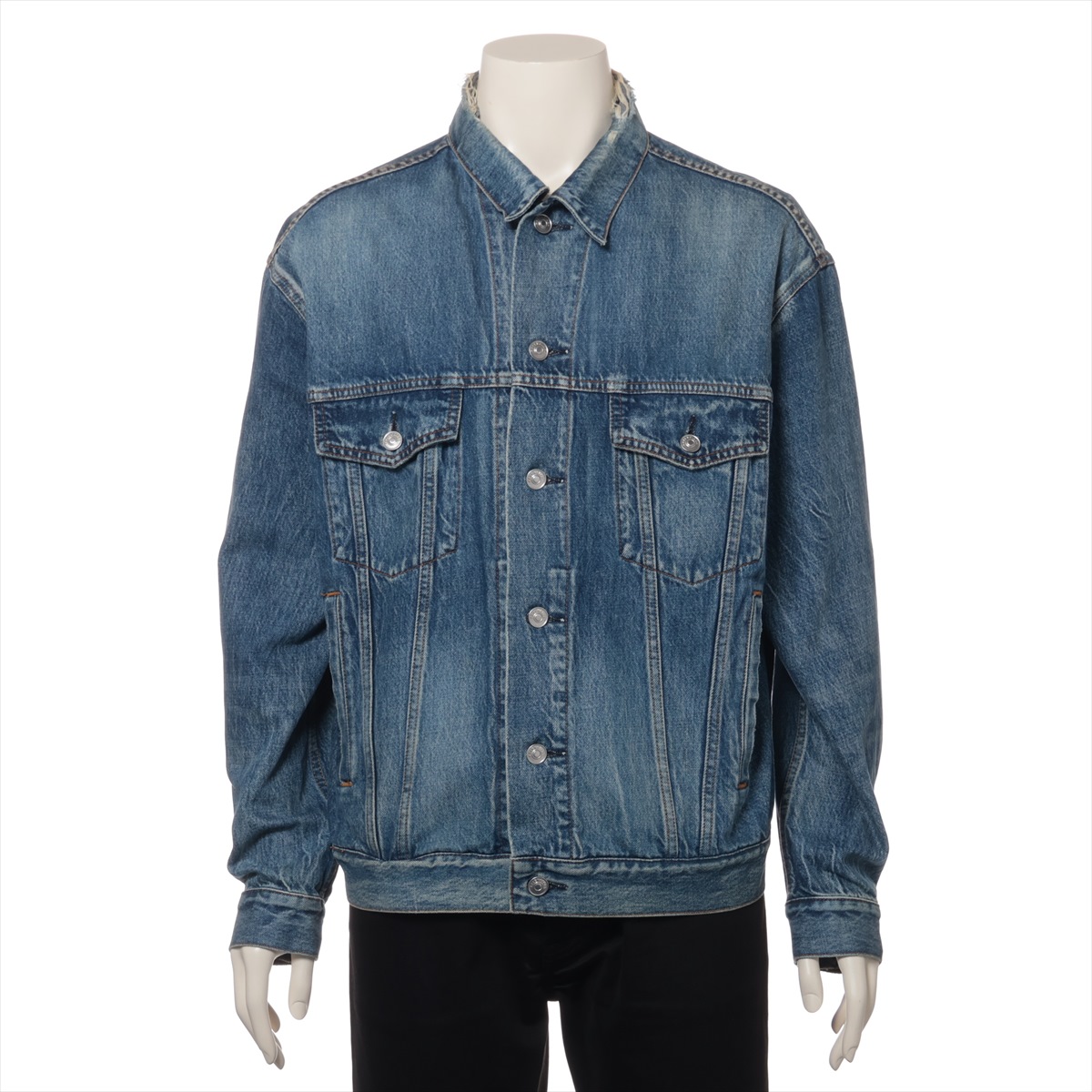 BALENCIAGA バレンシアガ 本物 ダメージ加工 ロゴ刺繍 Gジャン 【公式