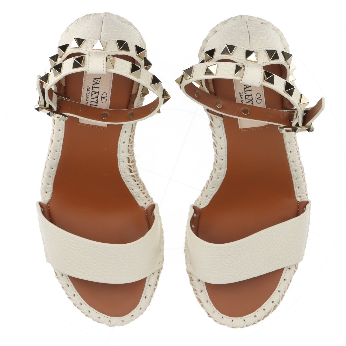 ヴァレンティノガラヴァーニ ロックスタッズ レザー ウェッジソール  