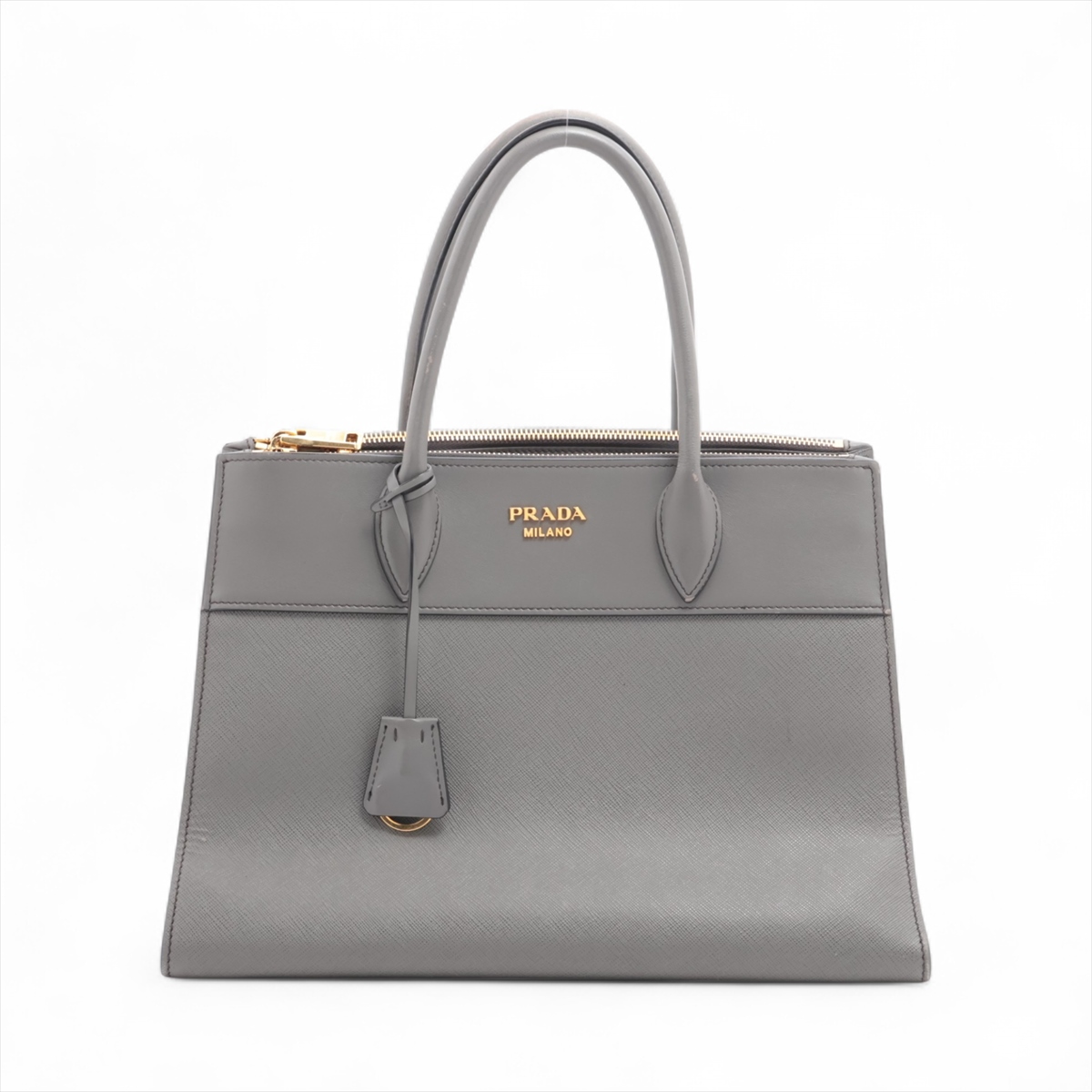 PRADA グレー レザー バッグ PRADA グレー レザーバッグ