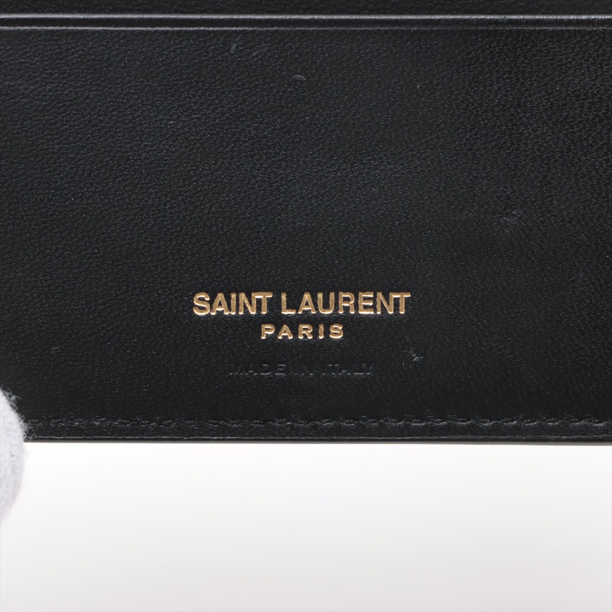 【美品】サンローラン マネークリップ ブラック クロコ YSL レディース サンローラン ART607738 クロコ型押し マネークリップ ブラック