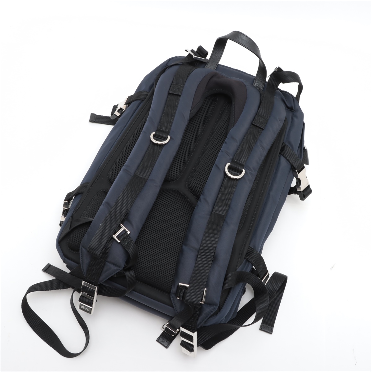Prada Tessuto nylon x leather Backpack navy x black 2VZ001