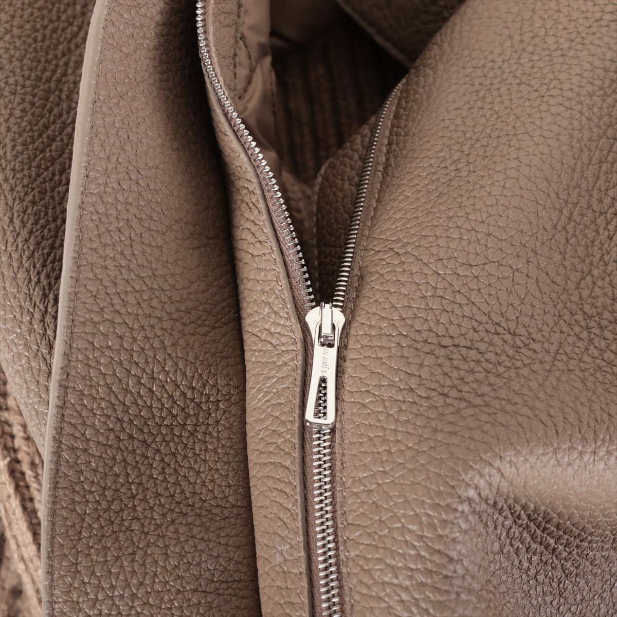エルメス 23AW ディアスキン×カシミヤ レザージャケット 36