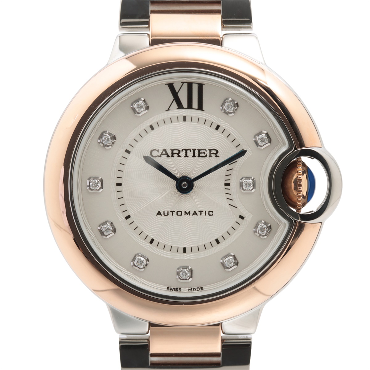 カルティエ バロンブルー ドゥ カルティエ 33mm W3BB0006 SS×PG SS×PG AT シルバー文字盤 あまりごま3